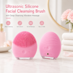 Ultrasonic Silicone Facial Cleansing Brush with Deep Cleansing Vibration Massage